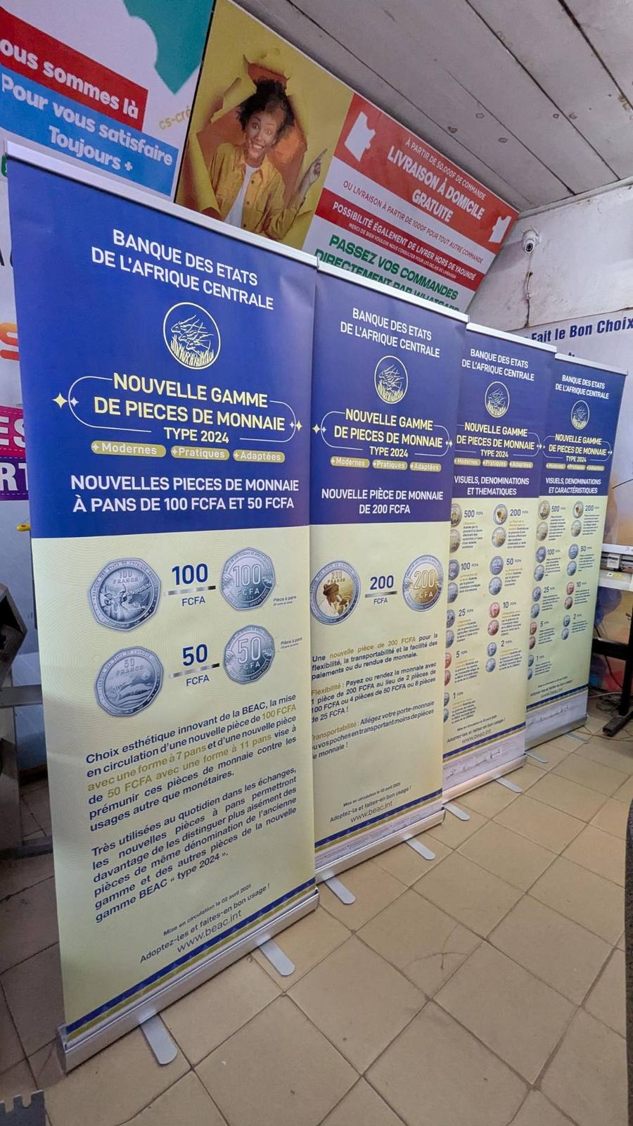 Série de roll-up imprimés pour la BEAC sur la nouvelle gamme de pièces de monnaie